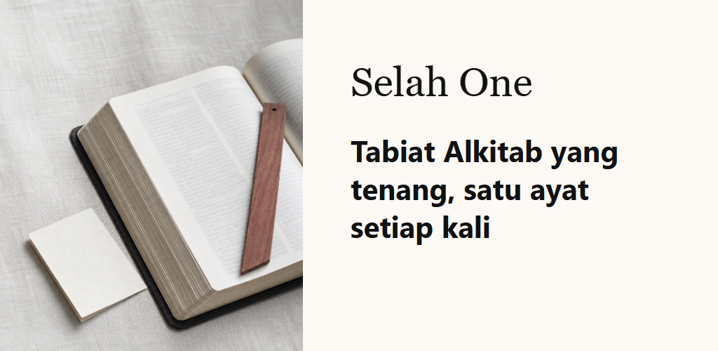 Tabiat Alkitab yang tenang, satu ayat setiap kali